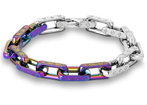 louis vuitton chain bracelet monogram rainbow|louis vuitton cuban link bracelet.